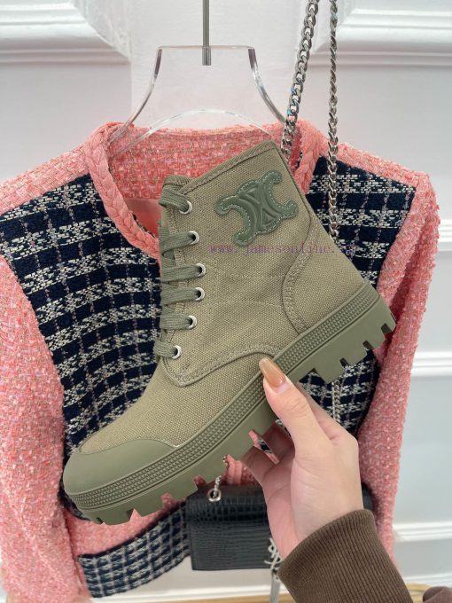 Celine 23ss New Vintage Thick Bottom Canvas Martin BootsGo materialOriginal customized nylonc379uixw - Image 7