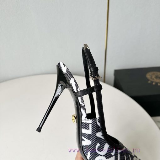 Versac Fan Family's new 23 year old Allover series high-heeled sandals with exposed heels, pi3p5u3se - Image 8