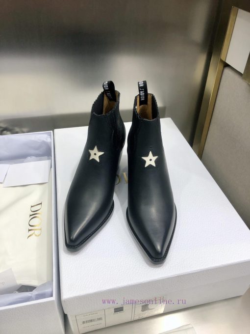 Dior LA 2021 Autumn/Winter Poster New Pointed Elastic Women's Short Boots CD Star Same Stylefuof3f5o