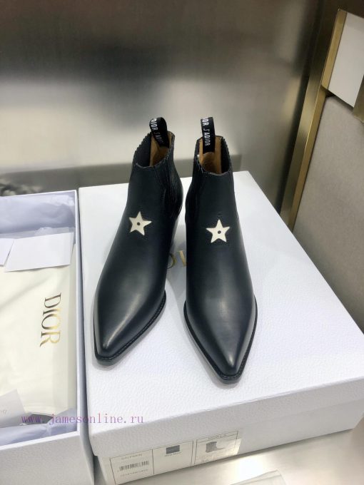 Dior LA 2021 Autumn/Winter Poster New Pointed Elastic Women's Short Boots CD Star Same Stylefuof3f5o - Image 2