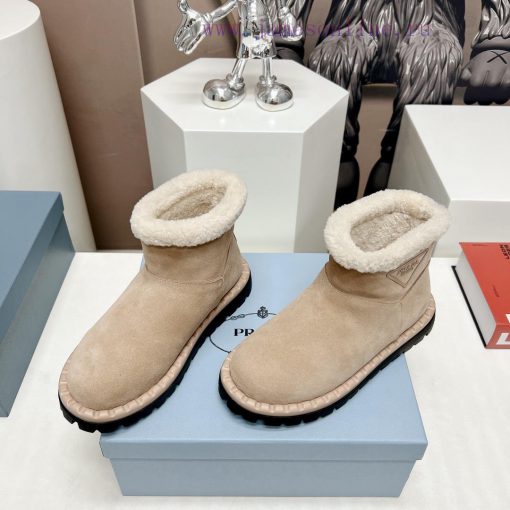 Top tierPrada 23vs Autumn/Winter Latest Explosive SeriesRound headed triangular snow bootsNu8veksxz2 - Image 4