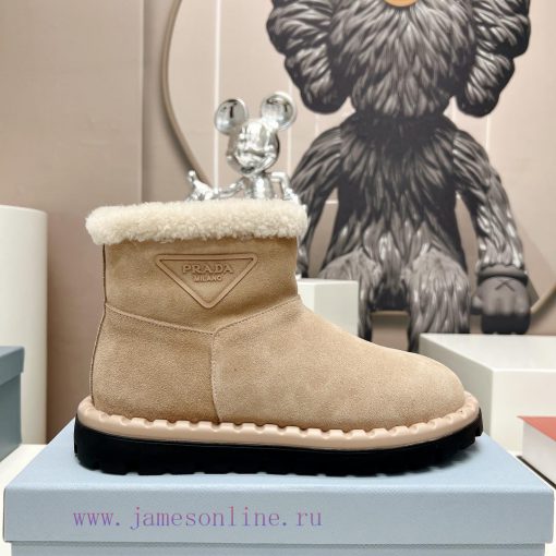 Top tierPrada 23vs Autumn/Winter Latest Explosive SeriesRound headed triangular snow bootsNu8veksxz2 - Image 6