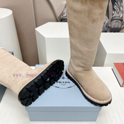 Top tierPrada 23vs Autumn/Winter Latest Explosive SeriesRound headed triangular snow bootsNufx9xlj8p - Image 10