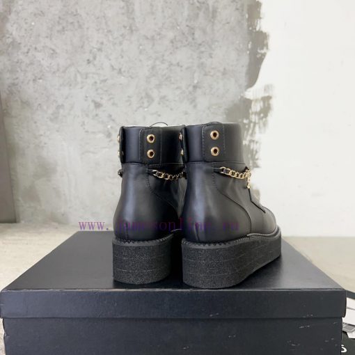 Chanel | Chanel's new classic black and white thick sole, chain double C fashionable short bchuaj9zp - Image 7