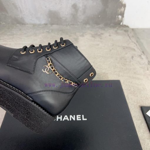 Chanel | Chanel's new classic black and white thick sole, chain double C fashionable short bchuaj9zp - Image 8