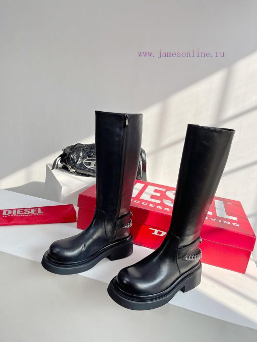 DIESEL2023 Autumn and Winter Latest Ultra Simple Chain Bar Medium Long BootsThe exit rate isdimo7176 - Image 4