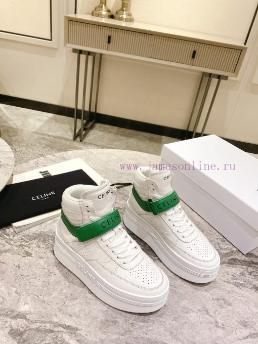 Top versionCeline's new autumn and winter color blocked sports shoes with thick soles and help10xpao - Image 2