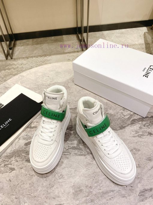 Top versionCeline's new autumn and winter color blocked sports shoes with thick soles and help10xpao - Image 4