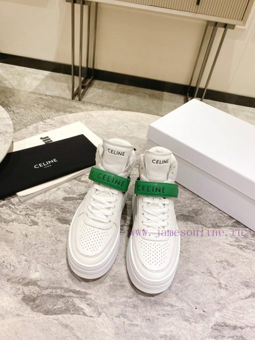 Top versionCeline's new autumn and winter color blocked sports shoes with thick soles and help10xpao - Image 6
