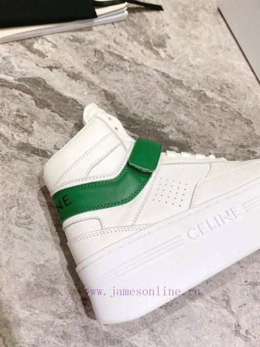 Top versionCeline's new autumn and winter color blocked sports shoes with thick soles and help10xpao - Image 8
