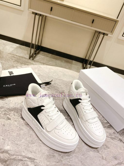 Top versionCeline's new autumn and winter color blocked sports shoes with thick soles and hegd3s2cad - Image 2