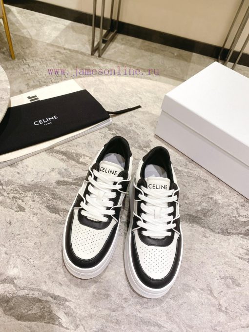 Top versionCeline's new autumn and winter color blocked sports shoes with thick soles and he370881d4 - Image 3