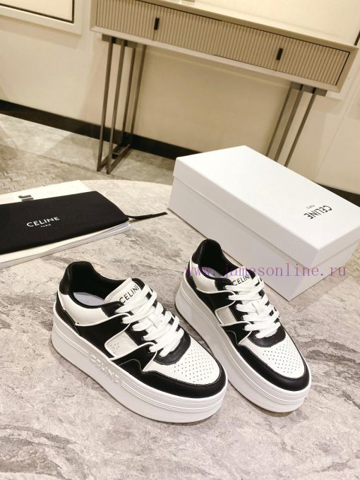 Top versionCeline's new autumn and winter color blocked sports shoes with thick soles and he370881d4 - Image 4