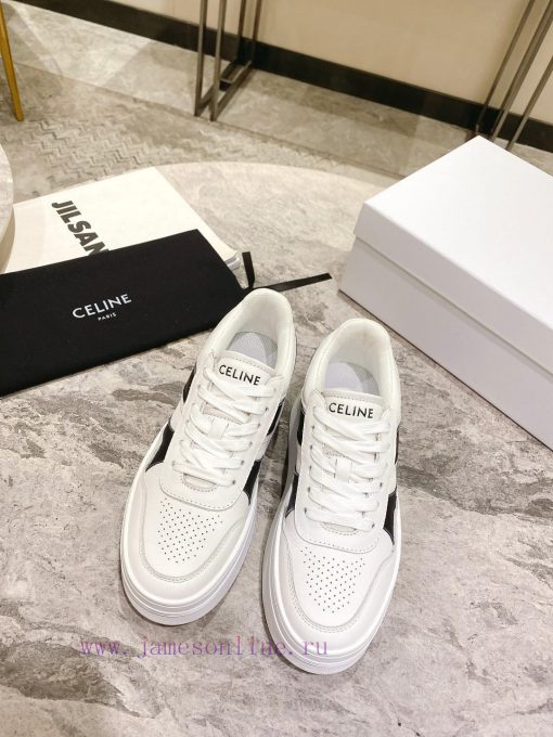Top versionCeline's new autumn and winter color blocked sports shoes with thick soles and hejjqirvpi - Image 2