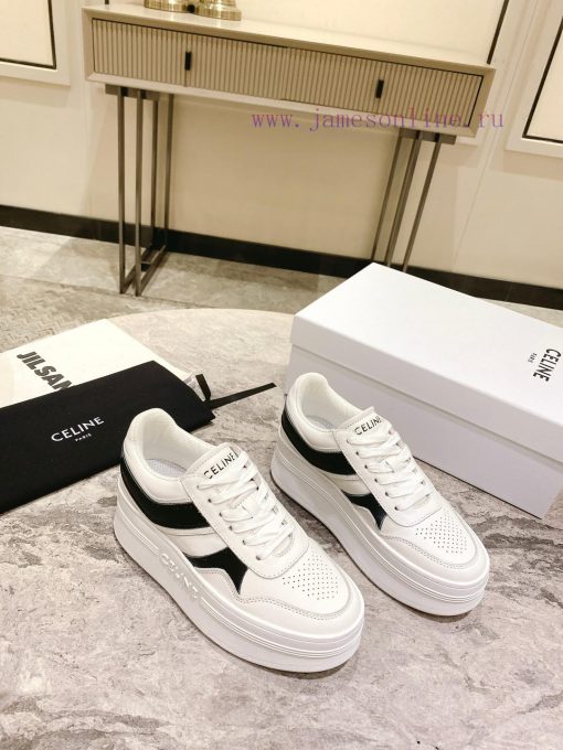 Top versionCeline's new autumn and winter color blocked sports shoes with thick soles and hejjqirvpi - Image 4