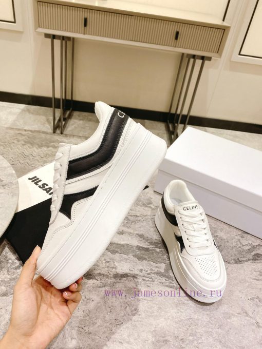 Top versionCeline's new autumn and winter color blocked sports shoes with thick soles and hejjqirvpi - Image 5