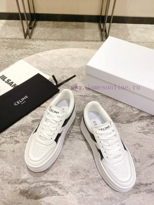 Top versionCeline's new autumn and winter color blocked sports shoes with thick soles and hejjqirvpi - Image 7