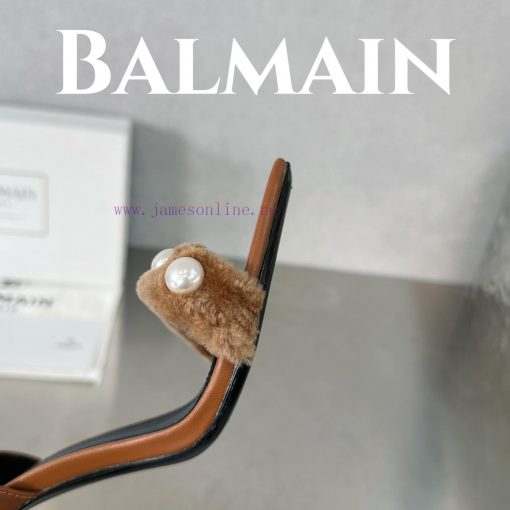 BalmainBalmain𝘽𝙖𝙡𝙢𝙖𝙞𝙣First release Uma lambhair pearl high-heeled sandals for spring and sume0kl9u0p - Image 8
