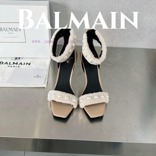 BalmainBalmain𝘽𝙖𝙡𝙢𝙖𝙞𝙣First release Uma lambhair pearl high-heeled sandals for spring and sumy1v5djtv - Image 3