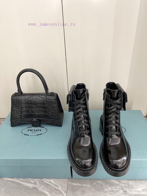 PRADA thick soled motorcycle boot bags are fashionable and casual motorcycle Martin boots wi928y397h
