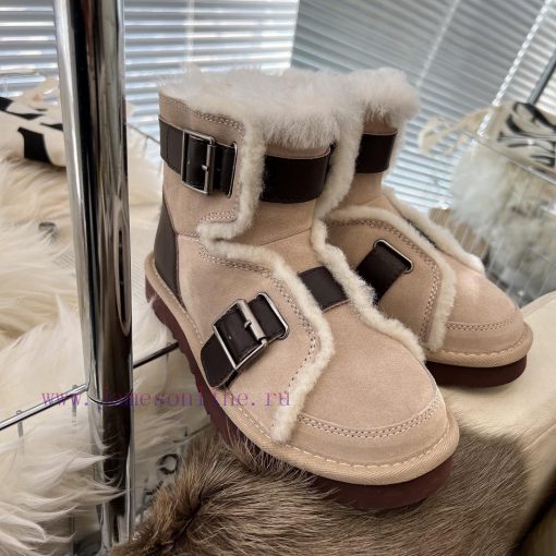 Oreo powderCool motorcycle style 〰️UGG super cool and super A leather motorcycle snow bootsSxunx9h5j - Image 3