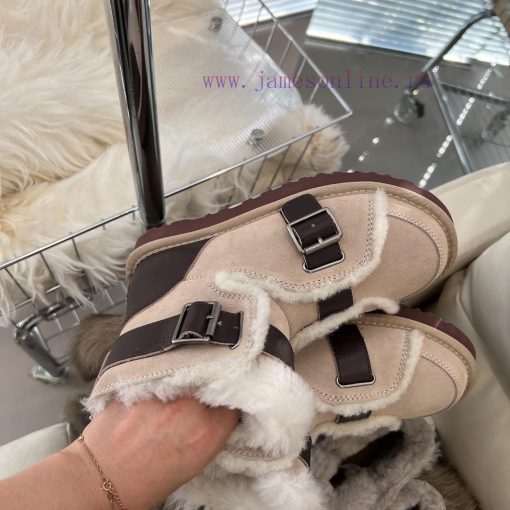 Oreo powderCool motorcycle style 〰️UGG super cool and super A leather motorcycle snow bootsSxunx9h5j - Image 6