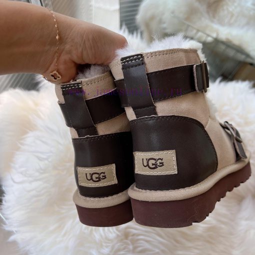 Oreo powderCool motorcycle style 〰️UGG super cool and super A leather motorcycle snow bootsSxunx9h5j - Image 7