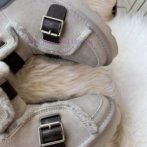 Oreo GreyCool motorcycle style 〰️UGG super cool and super A leather motorcycle snow bootsSuic2ld1nhf - Image 7
