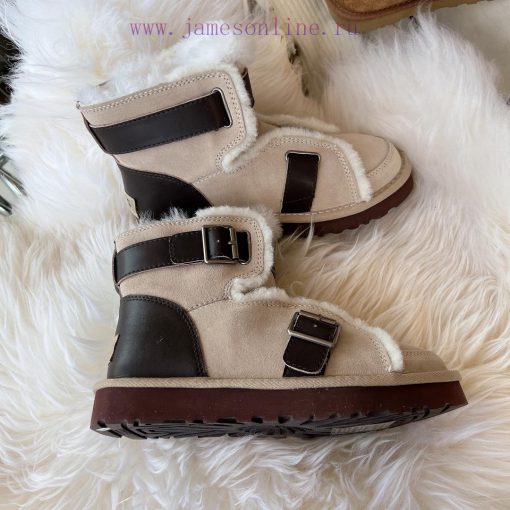 Oreo powderCool motorcycle style 〰️UGG super cool and super A leather motorcycle snow bootsSxunx9h5j - Image 10