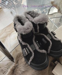- Black grayCool motorcycle style 〰️UGG super cool and super A leather motorcycle snow bootsexioq5kp