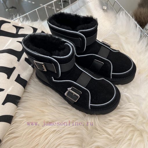 - Black reflectionCool motorcycle style 〰️UGG super cool and super A leather motorcycle snowrlid6clk - Image 3