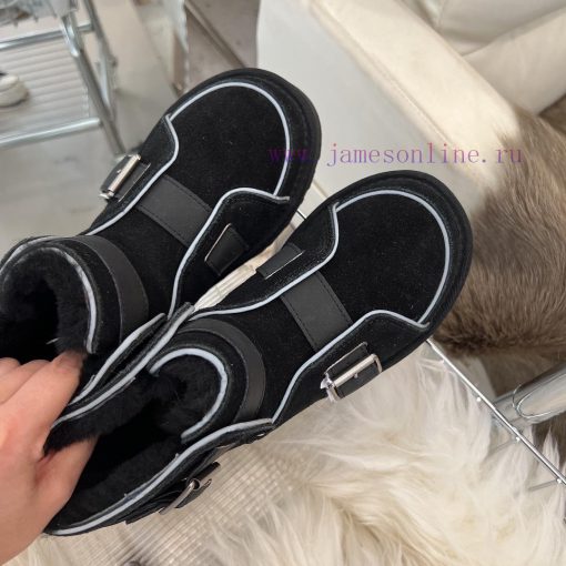 - Black reflectionCool motorcycle style 〰️UGG super cool and super A leather motorcycle snowrlid6clk - Image 5