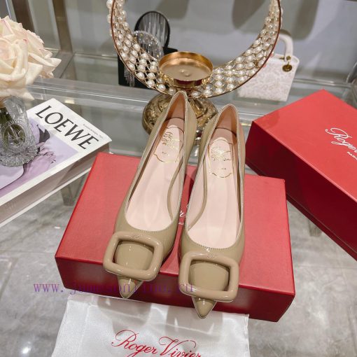 23Ss new RV baked paint square buckle single shoes high heels/low heelsInspired by the Belle6stnks8t - Image 2