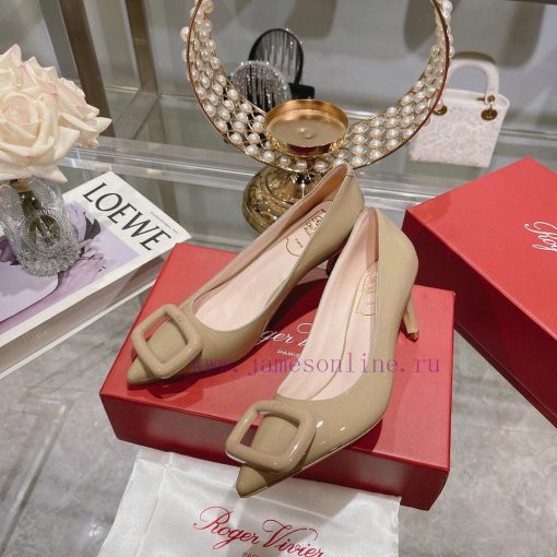 23Ss new RV baked paint square buckle single shoes high heels/low heelsInspired by the Belle6stnks8t - Image 5