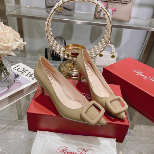 23Ss new RV baked paint square buckle single shoes high heels/low heelsInspired by the Belle6stnks8t - Image 6