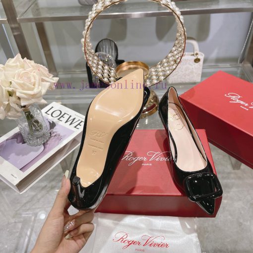 23Ss new RV baked paint square buckle single shoes high heels/low heelsInspired by the Bellexpt7z3e8 - Image 10