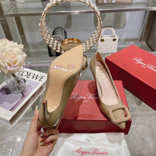 23Ss new RV baked paint square buckle single shoes high heels/low heelsInspired by the Bellenrim0cip - Image 10