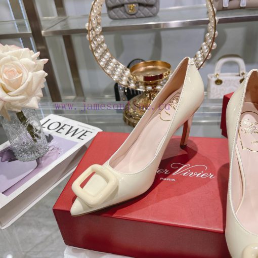 23Ss new RV baked paint square buckle single shoes high heels/low heelsInspired by the Belleucw9krsw - Image 7