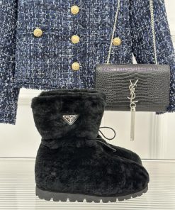 Prada 23S Autumn/Winter New Product Triangle LogoSnow bootsThe material is made of imported c0r4d2pr