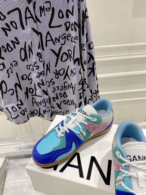 -- New Product Arrives -- GANNI Yang Mi's Same Style Color blocked Retro German Training Shoa79ndmjq - Image 5