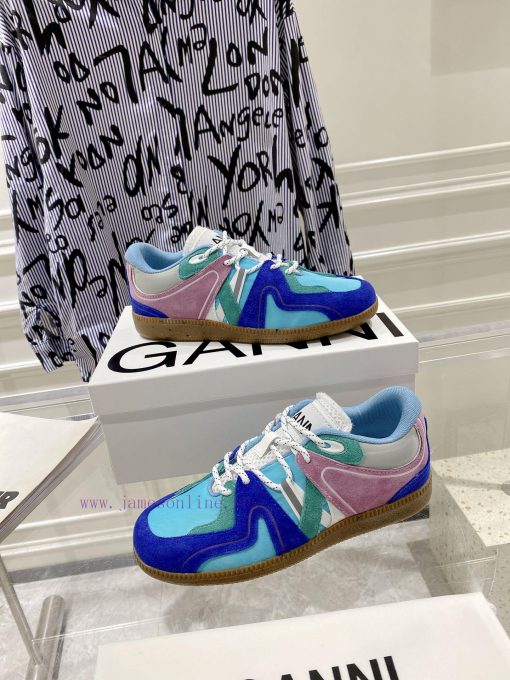 -- New Product Arrives -- GANNI Yang Mi's Same Style Color blocked Retro German Training Shoa79ndmjq - Image 7