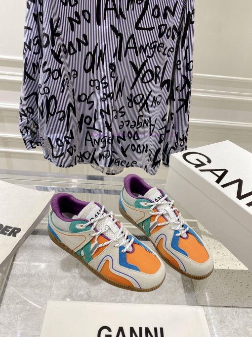 -- New Product Arrives -- GANNI Yang Mi's Same Style Color blocked Retro German Training Sho5hol57va - Image 6