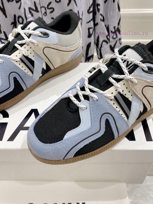 -- New Product Arrives -- GANNI Yang Mi's Same Style Color blocked Retro German Training Shoetplqmjz - Image 9