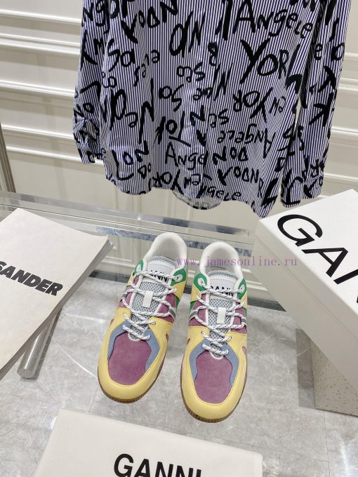 -- New Product Arrives -- GANNI Yang Mi's Same Style Color blocked Retro German Training Sho699k4gki - Image 2