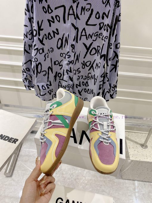 -- New Product Arrives -- GANNI Yang Mi's Same Style Color blocked Retro German Training Sho699k4gki - Image 3