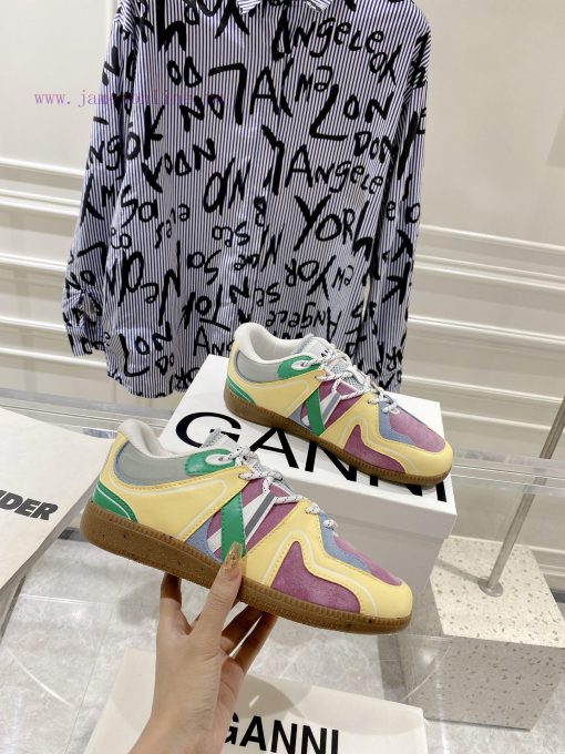 -- New Product Arrives -- GANNI Yang Mi's Same Style Color blocked Retro German Training Sho699k4gki - Image 4