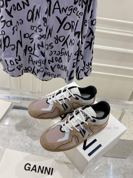 -- New Product Arrives -- GANNI Yang Mi's Same Style Color blocked Retro German Training Shofjahmjy1 - Image 5