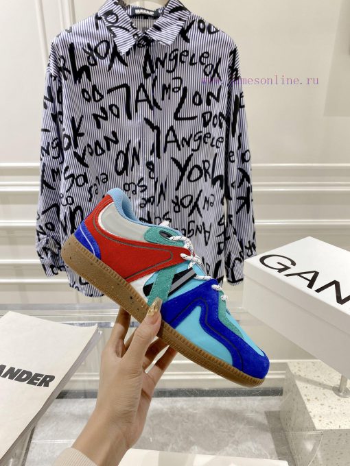 -- New Product Arrives -- GANNI Yang Mi's Same Style Color blocked Retro German Training Shoge1mtycg - Image 5
