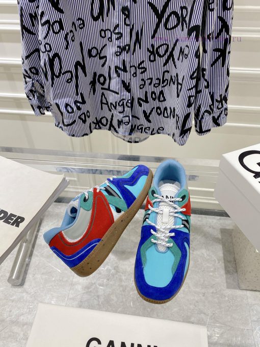 -- New Product Arrives -- GANNI Yang Mi's Same Style Color blocked Retro German Training Shoge1mtycg - Image 6