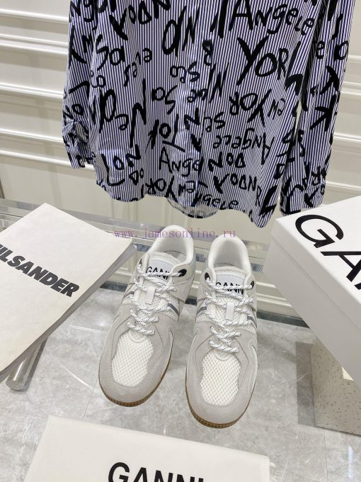 -- New Product Arrives -- GANNI Yang Mi's Same Style Color blocked Retro German Training Shoj3ubmaee - Image 2